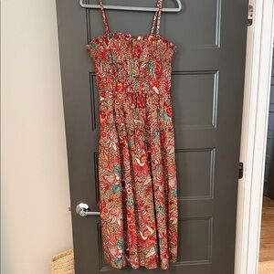 Ulla Johnson Red and Blue Midi Dress